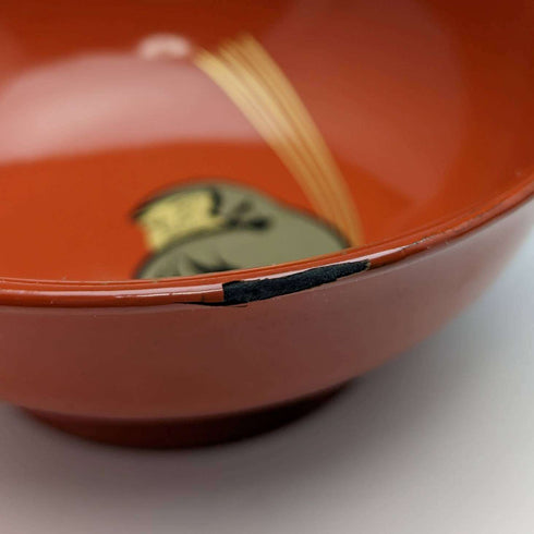 Japanese Antique Early Showa Period Daruma Pattern Nakatsuke Small Bowl Set of 5