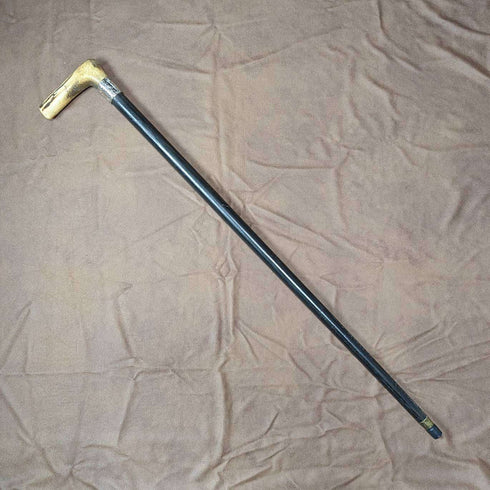 1894年 英国古董绅士手杖 鹿角手柄 加粗杖身 80cm