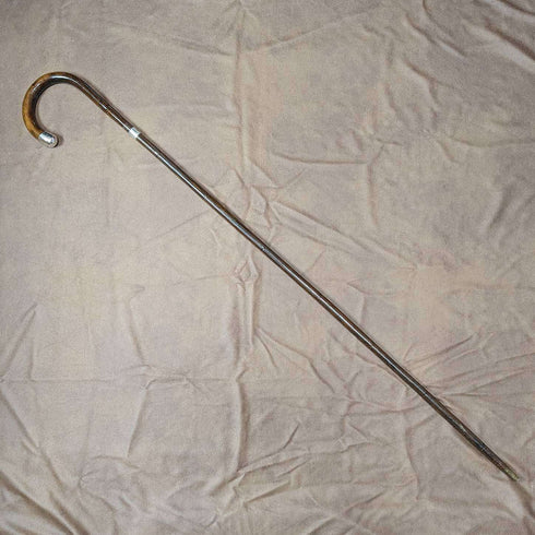 1912년 영국 앤티크 신사용 경량 스틱 지팡이 커브 핸들 91cm