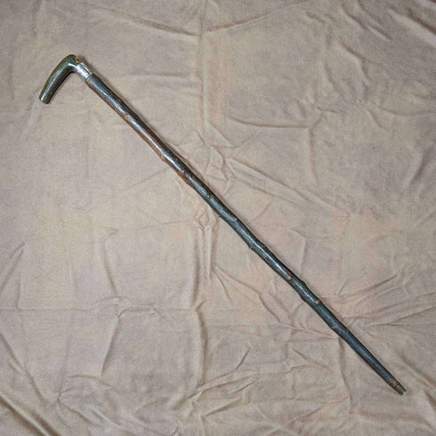 1901年 英国アンティーク 紳士用ステッキ 杖 ホーン製 L字ハンドル 81cm