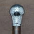 Bastón de caballero antiguo británico de 1921, mango redondo de plata esterlina, 92 cm