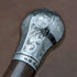 Bastón de caballero antiguo británico de 1921, mango redondo de plata esterlina, 92 cm