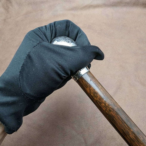 Bastón de caballero antiguo británico de 1921, mango redondo de plata esterlina, 92 cm