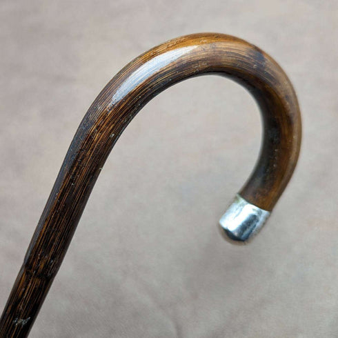 1912년 영국 앤티크 신사용 경량 스틱 지팡이 커브 핸들 91cm