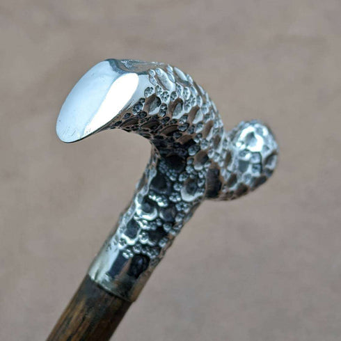 Bastón antiguo inglés para dama de 1902, mango Derby de plata de ley, 82 cm
