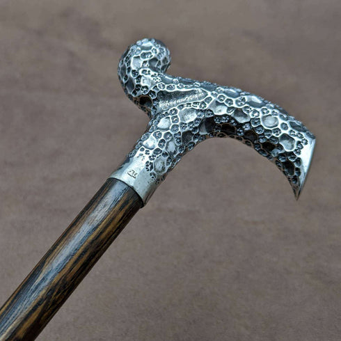 Bastón antiguo inglés para dama de 1902, mango Derby de plata de ley, 82 cm