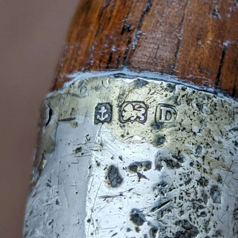 1928년 영국 빈티지 신사용 스테이키 지팡이 커브 핸들 78cm