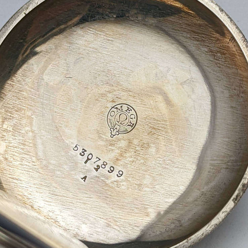 1910 年左右古董歐米茄懷錶鍍銀錶殼做工很好