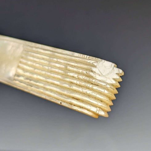1907년 영국 앤틱 백접패 핸들 순은 블레이드 커틀러리 6페어 세트 (목함 포함)