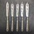 Juego de 5 pares de cubiertos para pescado de plata chapada, antigüedades británicas de alrededor de 1860, en caja de madera