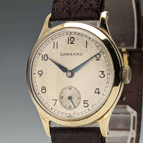 Reloj de caballero vintage británico de 1954, marca Garrard, caja de oro macizo de 9 quilates, en buen estado de funcionamiento