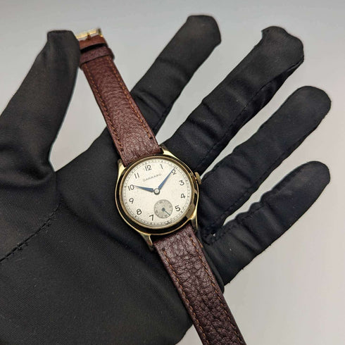 Reloj de caballero vintage británico de 1954, marca Garrard, caja de oro macizo de 9 quilates, en buen estado de funcionamiento