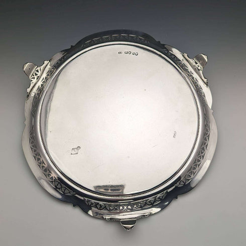 1870년 영국 앤티크 순은제 살바 직경 26cm 523g Henry Holland