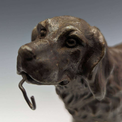 法式古董犬型怀表支架 大理石底座展示架