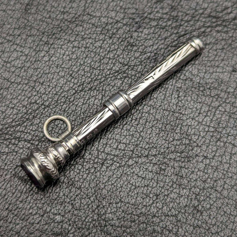 1908年 英国古董 纯银制自动铅笔 超小型 伸缩式40-55mm 魔术铅笔