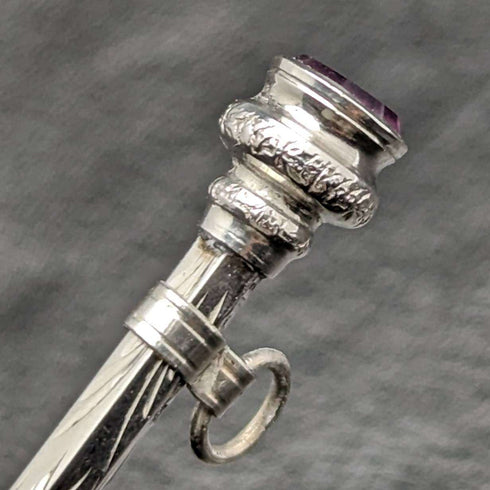 1908年 英国古董 纯银制自动铅笔 超小型 伸缩式40-55mm 魔术铅笔