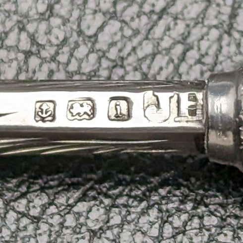 1908年 英国古董 纯银制自动铅笔 超小型 伸缩式40-55mm 魔术铅笔