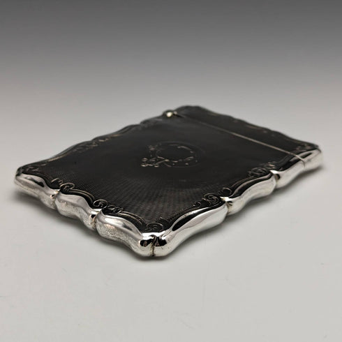 1855年 英国アンティーク 純銀製カードケース 55g Nathaniel Mills