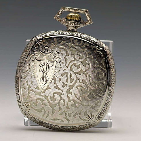 Reloj de bolsillo antiguo Illinois Burlington de 1923, caja chapada en oro, 21 rubíes, en buen estado de funcionamiento