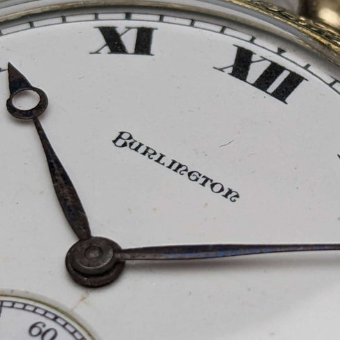 Reloj de bolsillo antiguo Illinois Burlington de 1923, caja chapada en oro, 21 rubíes, en buen estado de funcionamiento