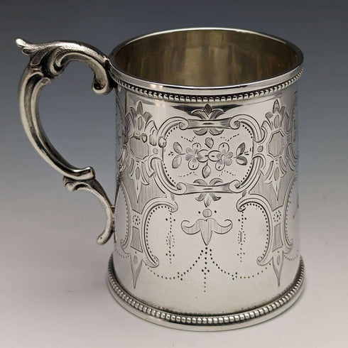 1865年 英国アンティーク 純銀製マグカップ 148g HL Lias and Son