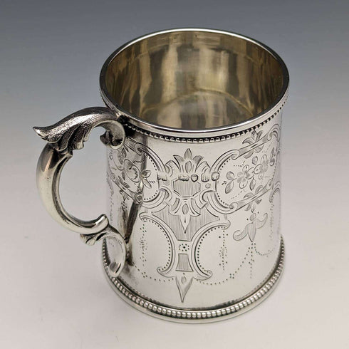 1865年 英国アンティーク 純銀製マグカップ 148g HL Lias and Son