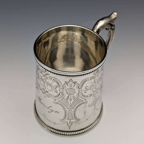 1865年 英国アンティーク 純銀製マグカップ 148g HL Lias and Son