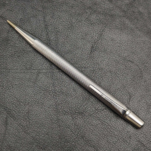 Lápiz mecánico vintage británico de 1959, marca Yard-O-Led, de plata esterlina, con estuche de cuero.