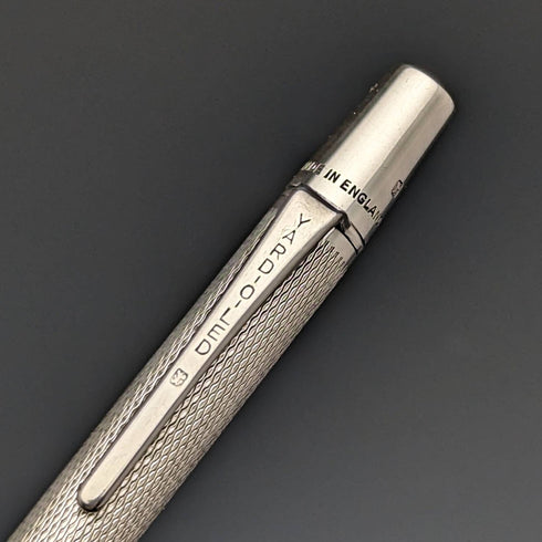 Lápiz mecánico vintage británico de 1959, marca Yard-O-Led, de plata esterlina, con estuche de cuero.