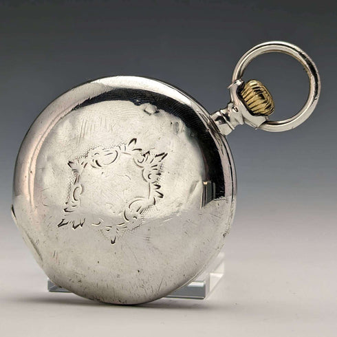 约1900年 古董欧米茄怀表 银质猎表壳 运行良好