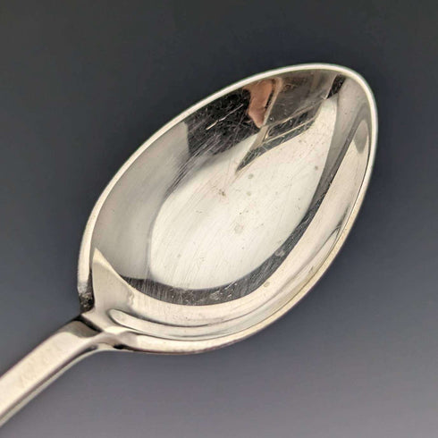 Juego de 6 cucharillas de té y pinzas para azúcar de plata esterlina, antigüedad británica de 1907, en estuche, James Dixon
