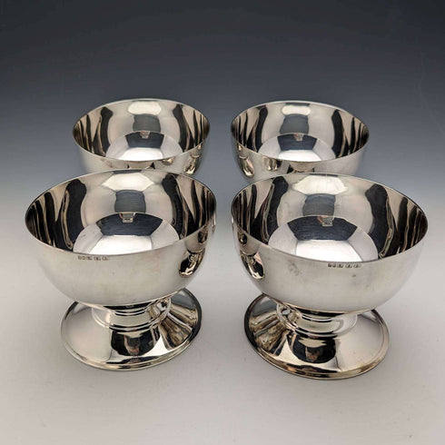 Set de 4 cuencos para helado de plata chapada vintage británica