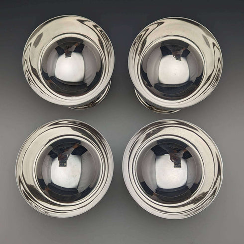 Set de 4 cuencos para helado de plata chapada vintage británica