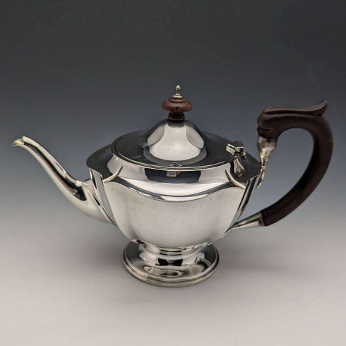 Juego de 3 piezas de tetera de soltero de plata esterlina (plata 925) antigua inglesa de 1917, 606 g en total, Henry Matthews