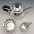 Juego de 3 teteras de plata de ley (925) antigua inglesa de 1906, 783 g en total, Edward Barnard