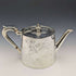 Tetera de plata antigua inglesa de la década de 1870, forma de tambor, chapada en plata, 669 g