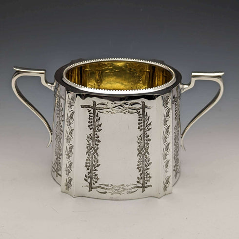 1882 English Antique Silver Plated Teapot Set of 3 John Gallimore