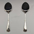 Par de cucharas para mermelada de plata chapada, estilo antiguo inglés, c. 1890, en estuche.