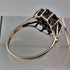 British Vintage Jewelery Garnet and Pearl Sterling Silver Ring