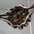 British Vintage Jewelery Garnet and Pearl Sterling Silver Ring