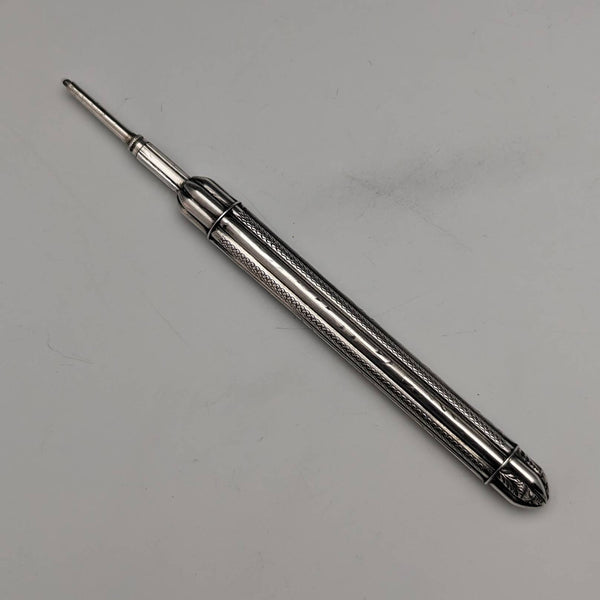 Antique Solid Silver Mechanical Pencil Telescopic 72-96mm Magic Pencil