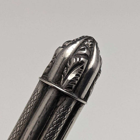 Portaminas de plata maciza antigua, telescópico 72-96 mm, lápiz mágico