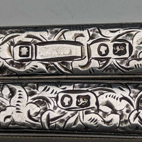 Tijeras plegables de bolsillo con mango de plata esterlina, antigüedades británicas de finales del siglo XIX