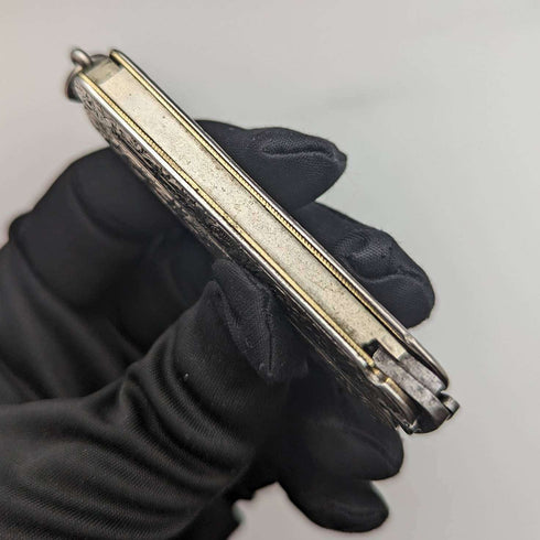 Tijeras plegables de bolsillo con mango de plata esterlina, antigüedades británicas de finales del siglo XIX