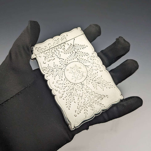 1888年 英国アンティーク 純銀製カードケース 48g Frederick Marson