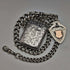 Around 1900 British Antique Sterling Silver Albert Chain 88g Vesta Case & Medal Fob