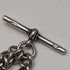 Around 1900 British Antique Sterling Silver Albert Chain 88g Vesta Case & Medal Fob