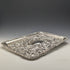 Bandeja de tocador con relieve de plata de ley, antigüedad británica de 1902, 306g