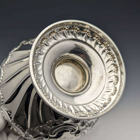 1900 British Antique Sterling Silver Rose Bowl 297g William Hutton