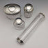 Around 1910 British Antique Pure Silver Lid Glass Bottle Set of 4 Percy Whitehouse